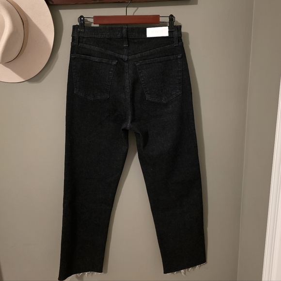 Re/Done Black Noir OP Buttonfly Raw Hem Jeans Size 29 - Picture 6 of 13